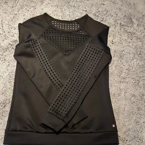 Felpa Pullover Fabletics Tilly Nero Taglio Laser Manica Lunga Active XSmall - Foto 1 di 8