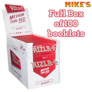 Rizla rot Rollpapier Zigarettenpapiere 100 Broschüren Box ANGEBOT NUR £19,50 - Bild 1 von 3