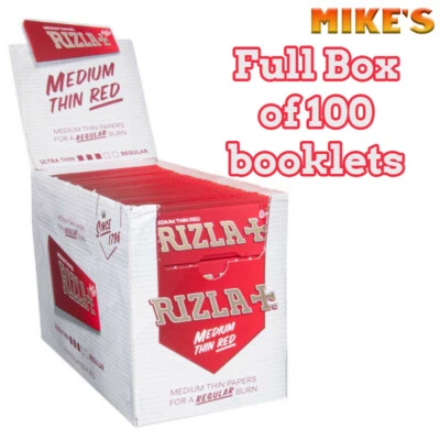 Rizla rot Rollpapier Zigarettenpapiere 100 Broschüren Box ANGEBOT NUR £19,50 - Bild 1 von 3