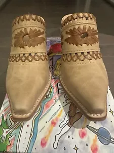 Jeffrey Campbell Size 8 Western style Leather Tan Mule BRAND NEW IN BOX - Picture 1 of 7