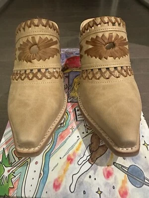 Jeffrey Campbell Talla 8 Estilo Occidental Cuero Tostado Mula TOTALMENTE NUEVO EN CAJA Foto 1 de 4