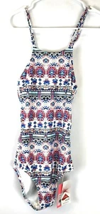 Seafolly, Girl’s High Neck One Piece Swimsuit, Size 14, Pink, White - Picture 1 of 4