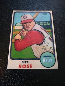 Baseball Kunst Kartendruck von Pete Rose, 1968 - Limitierte Druckausgabe von 500. - Bild 1 von 2