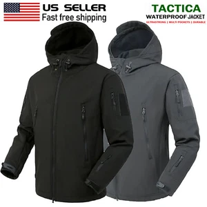 Mens Tactical Jacket Waterproof Military Soft Shell Jacket Work Windbreaker Coat - Picture 1 of 15