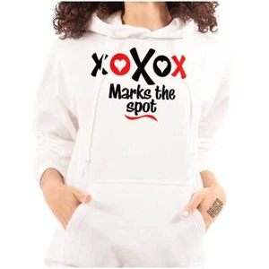Valentine's Day XOXO Marks The Spot Heart Womens Hooded Sweatshirts Hoodies - Picture 1 of 6