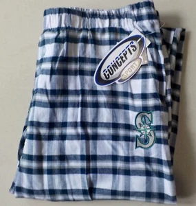 SEATTLE MARINERS WOMEN'S SLEEP LOUNGE PANTS PAJAMAS L XL NWT FLANNEL PLAID - Picture 1 of 3