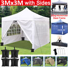 3x3m Pop Up Gazebo Heavy Duty Roof Cover 600D Waterproof Marquee Canopy Tent