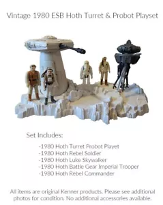 Original 1980 ESB Hoth Turret and Probot Playset w/4 Hoth figurines - Picture 1 of 10