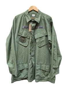 US Army Vietnam 1969 OG-107 Olive Green W/R Cotton Poplin Shirt Large/Long #645 - Picture 1 of 10