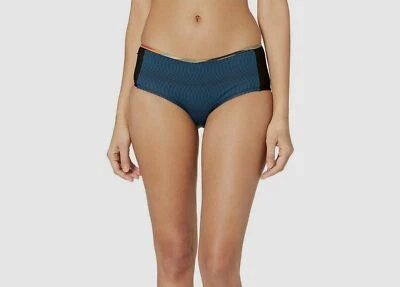 $325 Paul Smith Mujer Azul Negro Panelado Cintura Alta Bikini Parte Inferior Traje de Baño M Foto 1 de 4