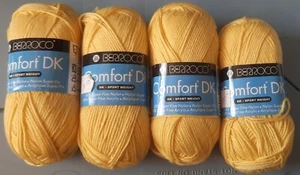 Filato Berroco Comfort DK; Giallo; Lotto di 4 matassine nuove - Foto 1 di 2