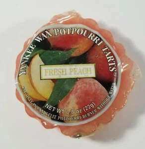Yankee Candle FRESH PEACH TART Wax Potpourri RARE Black Band Food Scent Retired - Picture 1 of 2