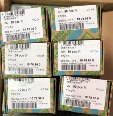 50PCS Phoenix Contact 1078960 straight through terminal block PTV 2,5 - Image 1 of 2
