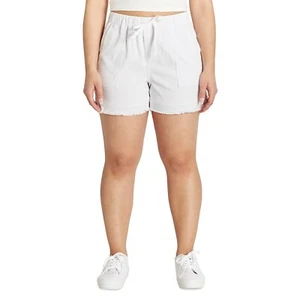 Dollhouse Juniors' Pull-On Jogger Jean Shorts White XS B4HP - Picture 1 of 4