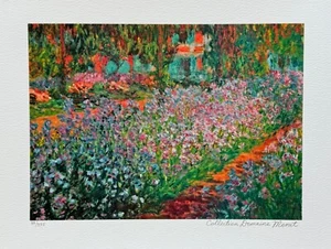 Claude Monet GARDEN AT GIVERNY Estate Signed Limited Edition Giclee Art 16"x12" - Picture 1 of 9
