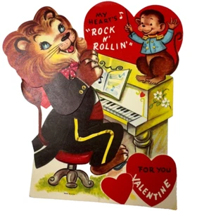 Mechanischer Valentine Rock & Roll Löwe spielt Paino für Affenlöwenkopf bewegt sich - Bild 1 von 3
