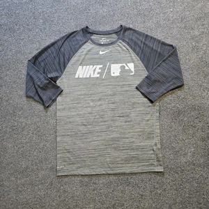 Nike Shirt Mens Size Medium Gray MLB Baseball Colorblock DriFit Performance - Picture 1 of 10