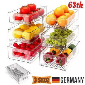 6-Tlg Kühlschrank Organizer Set Aufbewahrungsbox Schublade Vorratsbehälter Küche - Bild 1 von 15
