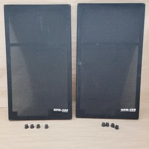 Paar 2 Vintage Pioneer HPM-500 Lautsprecher Grill Abdeckung & Abzeichen Logo - Bild 1 von 13