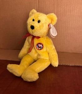 NWT Ty Beanie Baby Yellow Teddy Bear Tradee - Picture 1 of 1