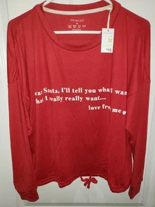 mujer NUEVO NUEVO CON ETIQUETAS MEDIANO NAVIDAD ROPA DE DORMIR TOP ROJO decirte lo que realmente quiero,.. - Imagen 1 de 1