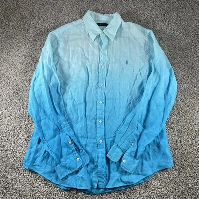 Ralph Lauren Linen Shirt Mens XL Umbre Tie Dye Button Down Preppy Classiccore - Image 1 of 4