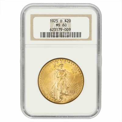 1925-D St. Gaudens Double Eagle $20, NGC MS 60 - Semi-Key Date - Image 1 of 4