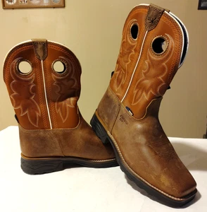 NEW Tony Lama Men's Sz 9 EE Fireball Composite Toe Work Boots TW3300 Square - Picture 1 of 11