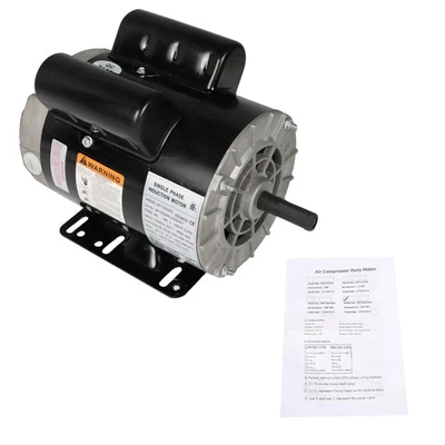 New 3 HP SPL3450 RPM Electric Motor Compressor Duty 56HZ Frame 1 Phase 115/230V - Image 1 of 4