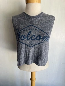 VOLCOM STONE Official Women's Custom Cut Sleeveless Crop Top T-Shirt Medium - Picture 1 of 5