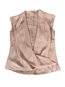 New York & Co. Blouse Women's XS Pink Faux Wrap Short Sleeve Layered - Picture 1 of 5