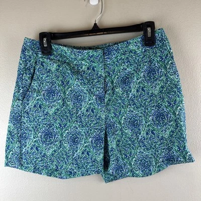 Pantalones Cortos Talbots Talla 4 Petite Azul Aciano, Azul Real y Verde Estampado Foto 1 de 4