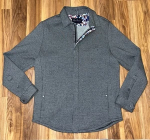 Robert Graham Jacke Herren Large grau Hahnentritt weicher Strick durchgehender Reißverschluss Automantel - Bild 1 von 9