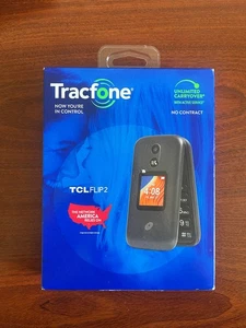 TracFone TCL Flip 2 16GB, Black - Prepaid Flip Phone Brand New - Unopened Box - Picture 1 of 4