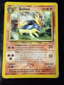 Juego de cartas coleccionables Pokémon Quilava 47/111 Neo Genesis-Edición ilimitada regular - Imagen 1 de 2