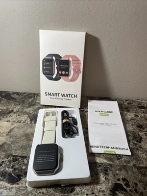 RELÓGIO INTELIGENTE RASTREADOR FITNESS RESPOSTA FAZER CHAMADAS Off White POR ROHS NOVO - Imagem 1 de 4