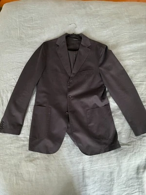 Abrigo deportivo Belvest 3/2 sin estructura - espiga azul marino - IT50/US40 - algodón/seda Foto 1 de 4