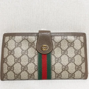 Cartera Gucci Vintage Triple Marrón Monograma GG Pasaporte Línea Jerez Lona Años 80 - Imagen 1 de 24