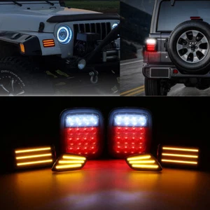 6 luces LED laterales intermitentes + lámpara trasera para Jeep Wrangler TJ 1997-2006 - Imagen 1 de 12