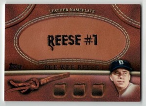 2011 Topps Update Pee Wee Reese MGL-PWR Glove Leather Nameplate Brooklyn Dodgers