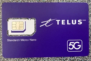 Lot de 50 cartes SIM mobiles Telus prépayées postpayées multi taille standard neuves - Photo 1 sur 1