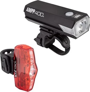 Cateye AMPP-400 & ViZ-150 Bicycle Light Combo Set, USB, Front & Rear Lights - Picture 1 of 3