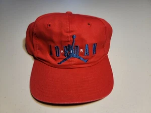 Vintage 90s Red Nike Air Jordan Jumpman Youth Snapback NBA White Tag Swoosh - Picture 1 of 4