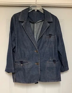 Vintage Women’s Denim Jacket XL Tie back Blue with Pockets by Havana Jack’s Cafe - Picture 1 of 19