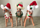 Annalee Dolls - REINDEER dolls w/Santa Hats, USA, 2011, 2013, 2014