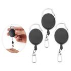 3pack Key Retractor Recoil Anglers Pull Card Keychain Plastic 65x35mm Modern