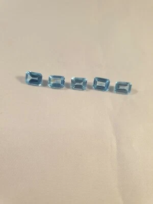 Натуральный небесно-голубой топаз восьмиугольной огранки Шри-Ланки 8 мм x 6 мм  - Изображение 1 из 4