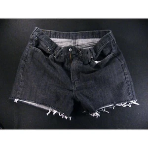 LEVIS 514 Womens CUTOFF JEANS SHORTS 38 HIGH WAISTED Black Denim - Picture 1 of 10