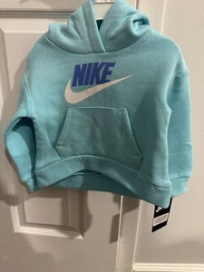 NWT! NIKE Toddler Girl’s  Fleece Sweatshirt Hoodie.  Pink/Blue- 2T - Picture 1 of 6