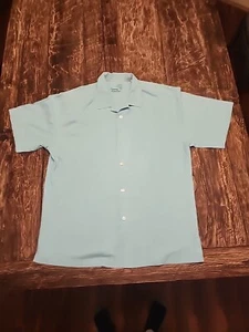 Tommy Bahama seidenblaues Shirt kurzärmlig geknöpft Herren XL - Bild 1 von 15